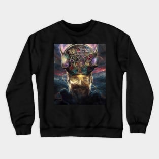 Alien Arcane Aesthic AiArt Weird space face Crewneck Sweatshirt